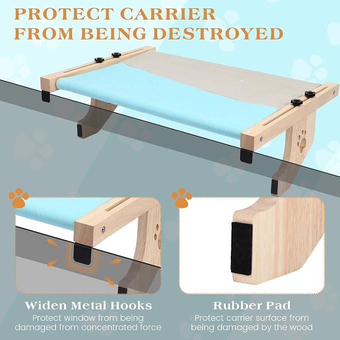 Suzile 2 Pack Cat Window Sill Perch Holds Up to 33 lbs Sturdy Cat Window Hammock - Image 5