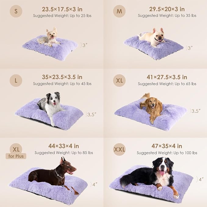 EHEYCIGA Fluffy Dog Crate Bed for Medium Dogs, Plush Faux Fur Crate Pad - Image 2
