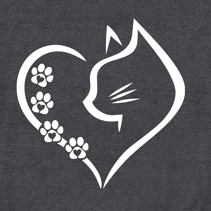 Cat Shirts for Women Cat Mom Tshirts Pet Lover Shirt Cats Paw Print Tee Tops - Image 6