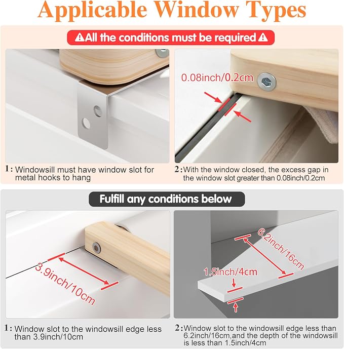 Tresbro 2-IN-1 Cat Window Perch & Elevated Cat Hammock, Easy Setup, Adjustable - Image 2
