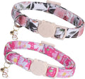 Elegant little tail 2 Pack Cat Collar-Pink Floral Print Cotton Breakaway Cat by Elegantlittletail