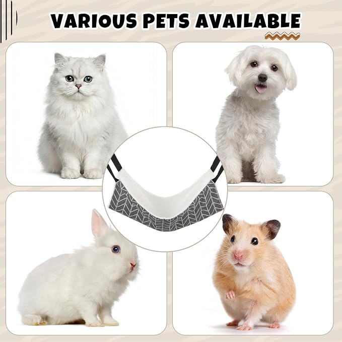 BBTO 3 Pcs Reversible Pet Hammock Soft Plush Cat Hanging Hammock Guinea Pig Bed - Image 7