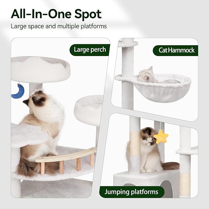 79in Tall Cat Tower for Heavy Duty Big Cats, Large Cat Tree - Image 4