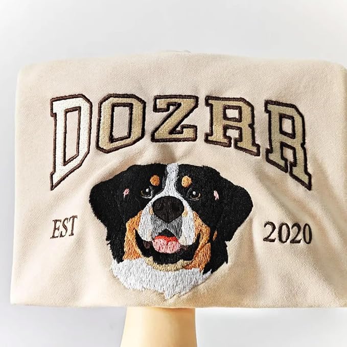 NAZENTI Embroidered Dog Sweatshirt Personalized Pet Photo Hoodie Custom Pet - Image 3