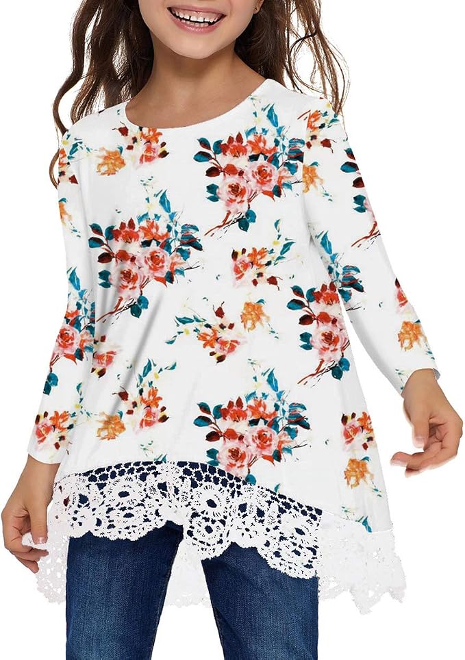 storeofbaby Girls Casual Tunic Tops Short Sleeve Loose Soft Blouse T-Shirt - Image 2