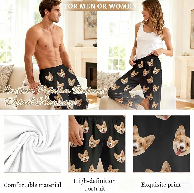 Custom Couple Pajama Pants Sock - Image 6