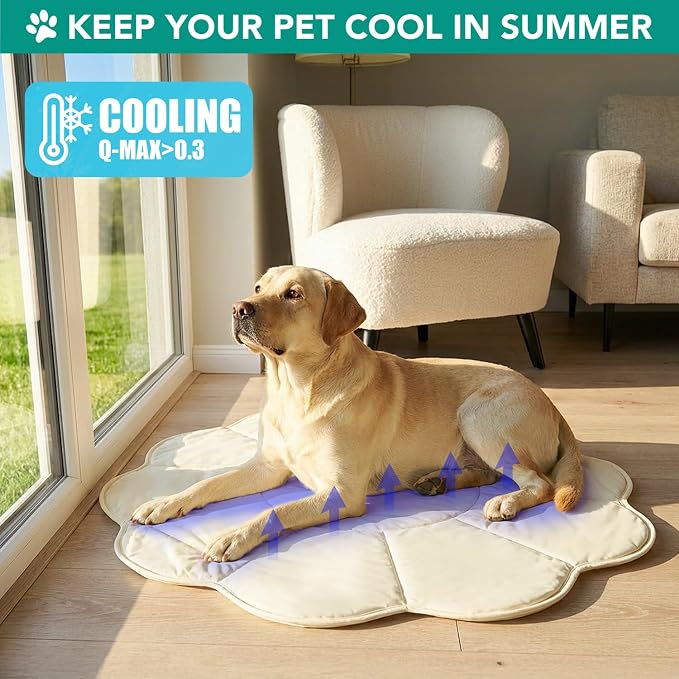 PetAmi Dog Cooling Mat, Flower Shape, Reversible Cooling Nylon Blanket Soft - Image 2