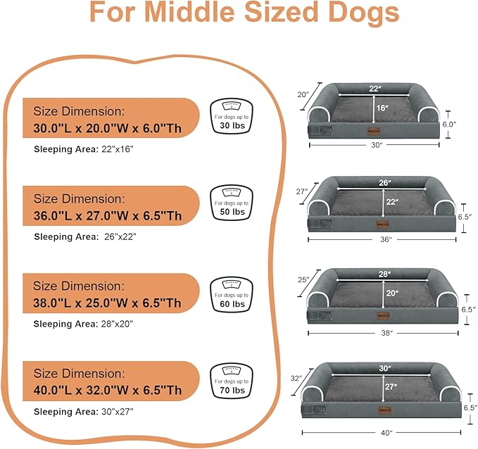 Large Dog Bed Orthopedic Washable: Beds Bolster XL Bed Big XLarge Dogs Memory - Image 6