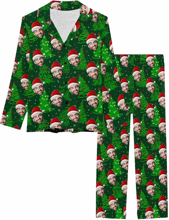 MyPupSocks Custom Face Pajamas for Women Set, Personalized Photo Long Sleepwear - Image 3