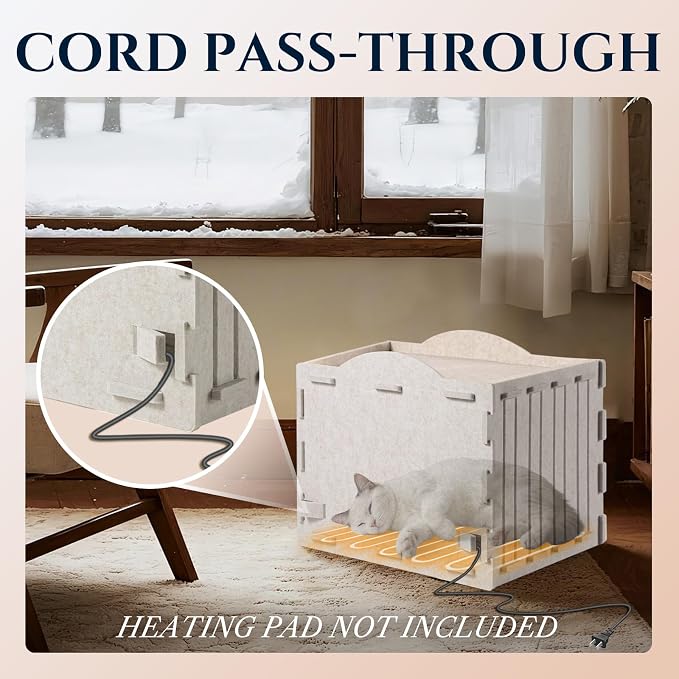 Apasiri Cat House Scratch-Resistant: Indoor Warm Enclosed Felt Bed Cave - Image 6