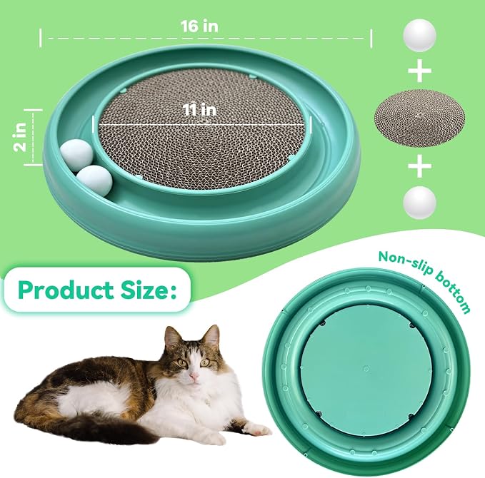 Interactive Cat Ball Track Toy for Indoor Cats, Cat Scratching Board & Exercise - Image 5