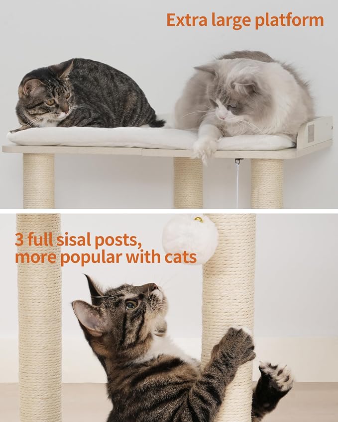 FourFurPets 26.7in Large Cat Tree Tower Condo, Cat Scratch Posts - Image 6