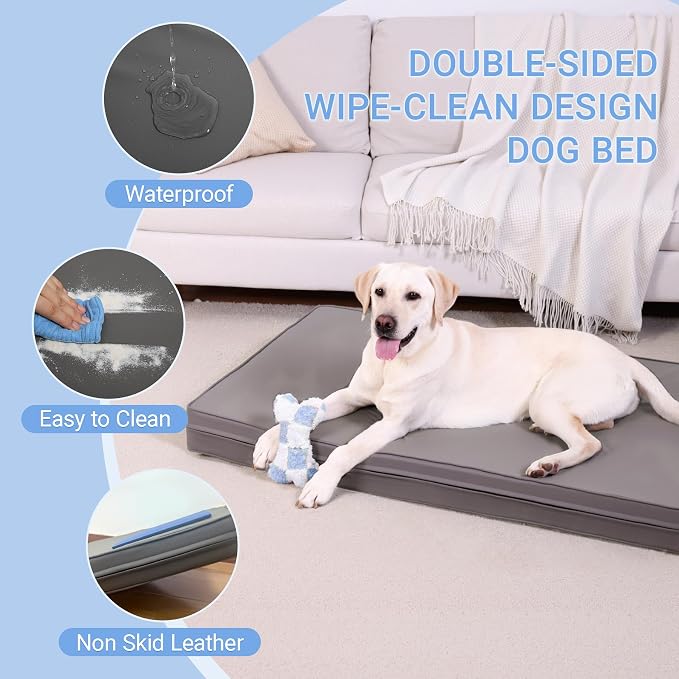 Vonabem Waterproof XXL Dog Beds Large Sized Dog, Outdoor Orthopedic Crate Pad - Image 2