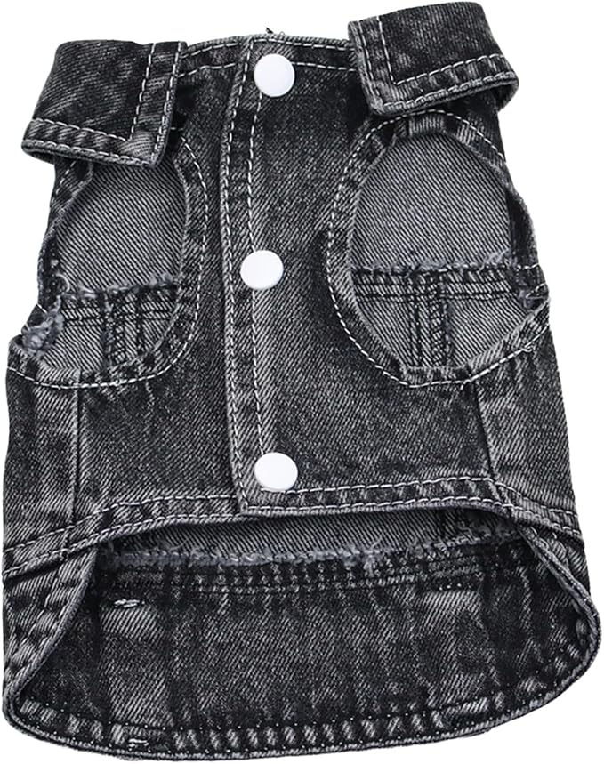 Puppy Clothes for Small Dogs Boy, Classic Western Denim Dog Coat, Dog Jeans - Image 6
