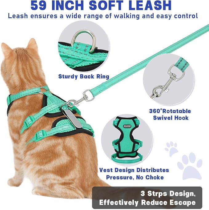 Cat Harness for Walking, Escape Proof Cat Harness and Leash Set - Image 4