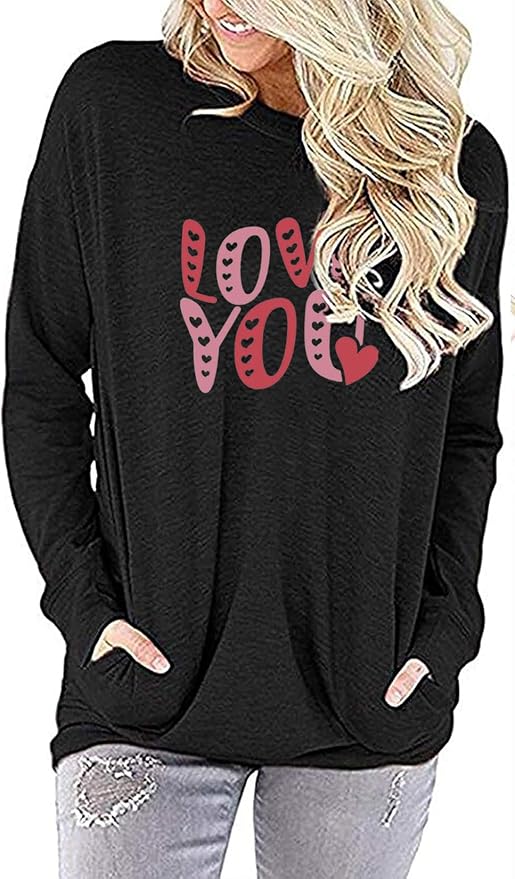 Akihoo Womens Casual Long Sleeve Tunic Tops Crew Neck Shirt Blouses - Image 4