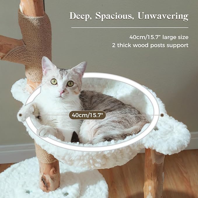 PAWZ Road Cat Tree for Indoor Cats Large Adults, 59 Inches Modern Cat Tower - Image 4
