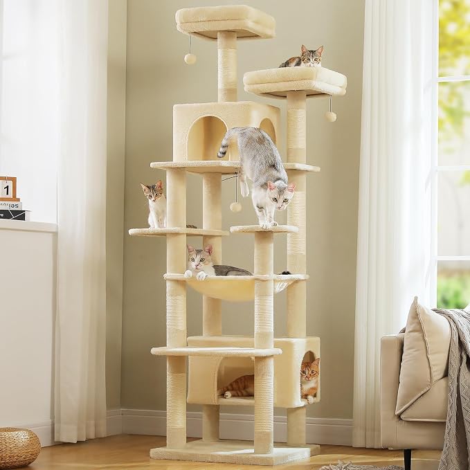 PAWZ Road Heavy Duty Cat Tree for Large Cats, 81 Inches Tall Cat Tower - Image 8