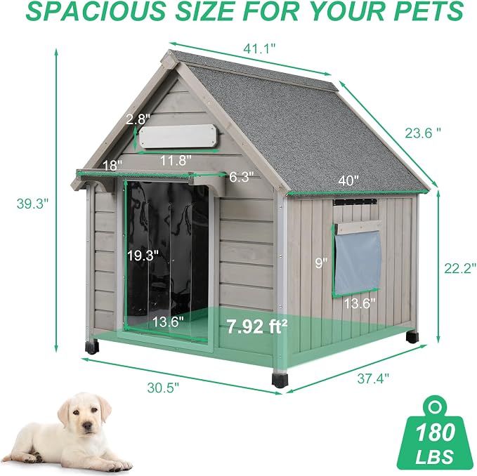 PetsCosset 30.5" L Outdoor Dog House - Image 6
