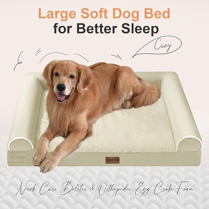 Large Dog Bed Orthopedic Washable: Beds Bolster XL Bed Large Big Dogs Egg Crate - Image 2