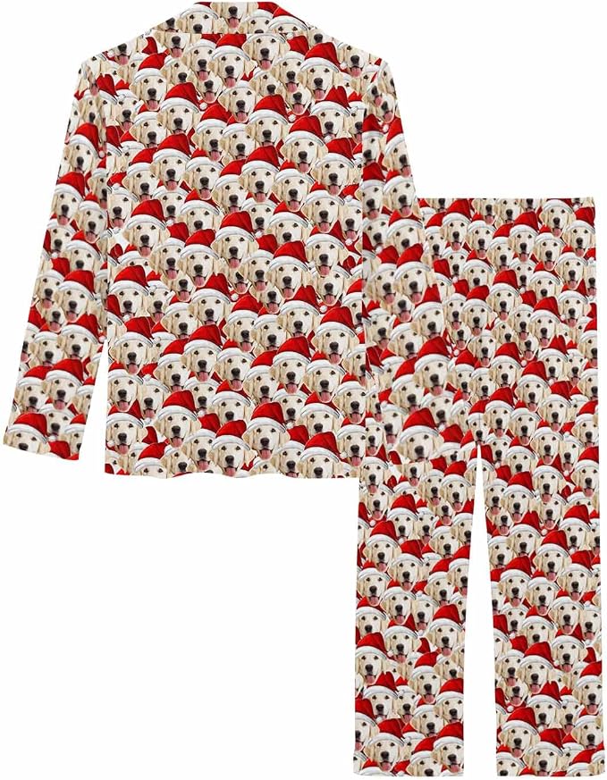 MyPupSocks Custom Face Pajamas for Women Set, Personalized Photo Long Sleepwear - Image 4