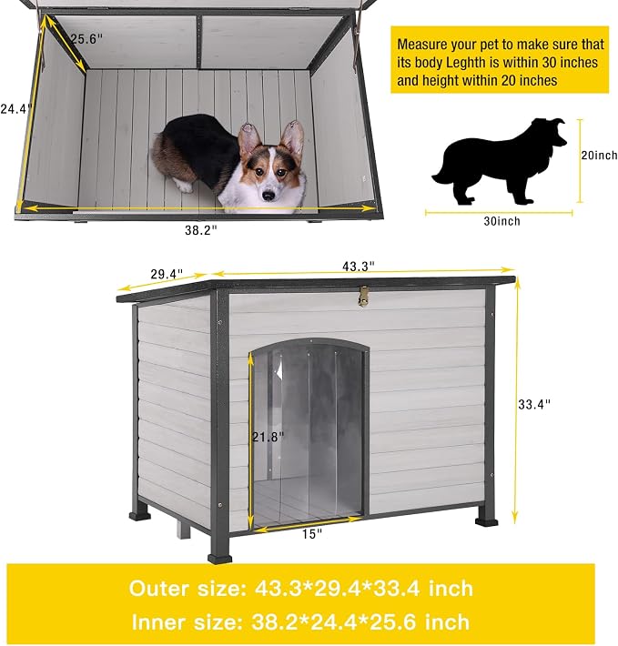 Aivituvin Large Dog House Outdoor Indoor Weatherproof Dog House - Image 6