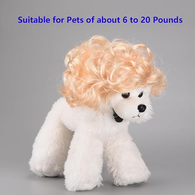 Funny Cosplay Wig for Dog, Headwear Apparel, Pet Costumes, Cat Dress up for - Image 3
