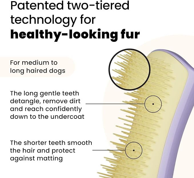 Pet Teezer Detangling Dog Grooming Brush, Dry Brush & Dog Bath Brush - Image 2