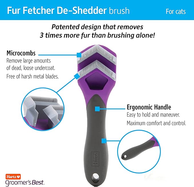 Hartz Groomer's Best Fur Fetcher De-Shedder Cat Brush - Image 5