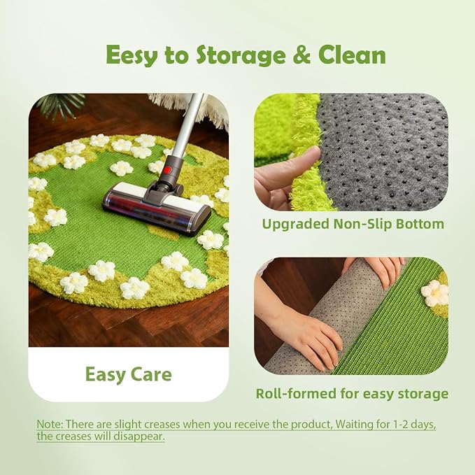 31 x 31 Inch 3D Garden Cat Scratcher Mat, Flower Sisal Cat Scratch Pad - Image 4