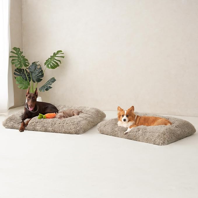 EHEYCIGA Fluffy Dog Crate Bed for Large Dogs, Plush Faux Fur Crate Pad - Image 9