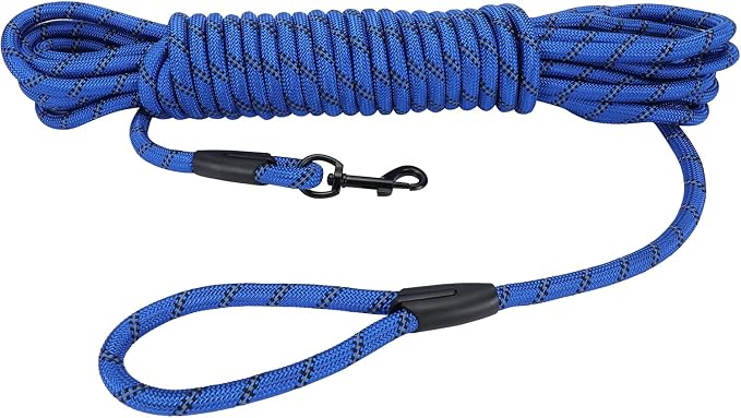 Long Dog Leash for Training 30Ft-Reflective Nylon Rope by Hi+Kiss