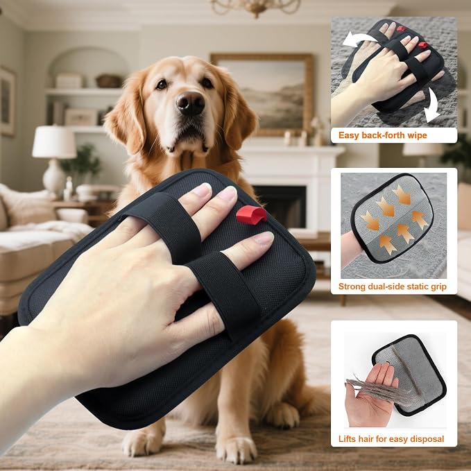 Pet Hair Removal Glove for Small Hands, Reusable Grooming & Shedding Tool - Image 7