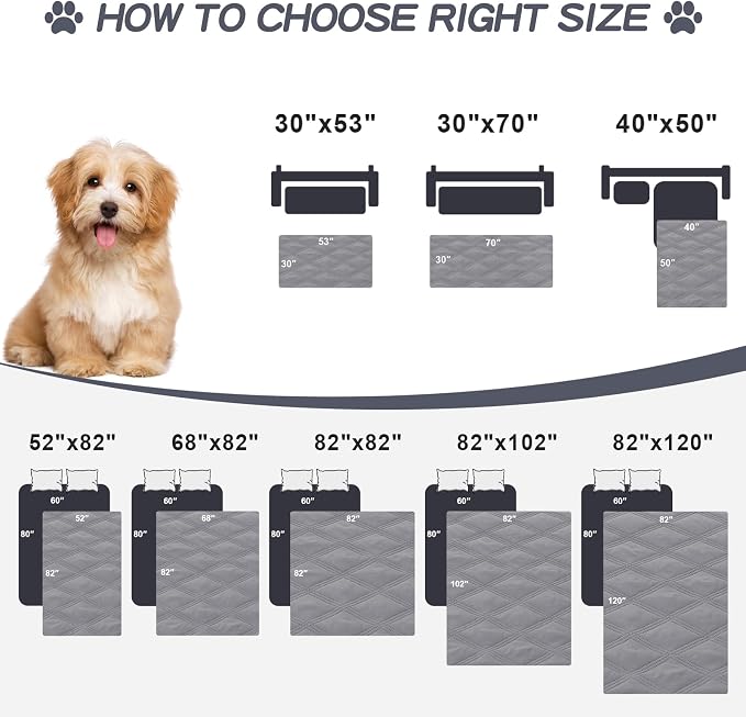 Smiry Waterproof Dog Bed Cover Blanket 68x82, Soft Reversible Pet Blanket - Image 6