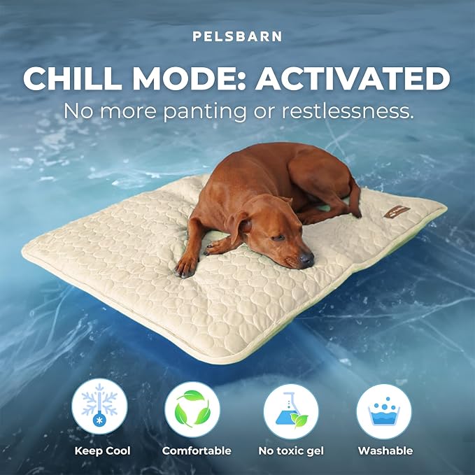 Pelsbarn Dog Cooling Mat- Ice Silk Summer Comfort, Self Cooling, Non-Slip Dog - Image 2