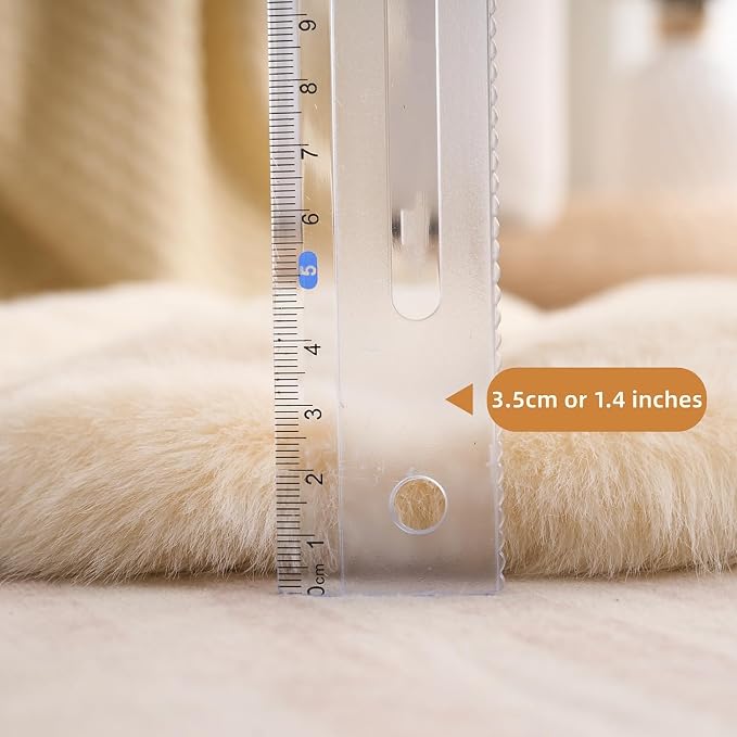 SHENGOCASE Round Faux Rabbit Fur Pet Bed Kneading Cushion, 16 inches, Cat Tree - Image 5