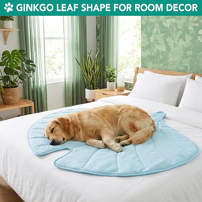 PetAmi Dog Cooling Mat, Ginkgo Leaf Shape, Reversible Cooling Nylon Blanket - Image 5