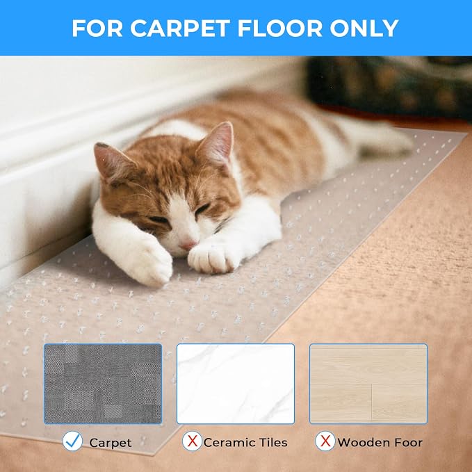 Carpet Protector for Pets Cat Scratch Carpet Protector Easy to Cut Plastic mat - Image 5