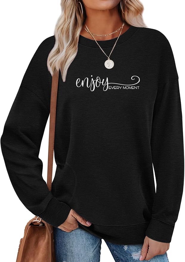 Akihoo Womens Casual Long Sleeve Tunic Tops Crew Neck Shirt Blouses by Akihoo