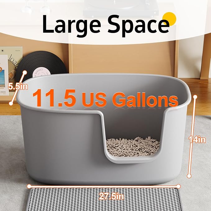 Oneluck Extra Large Cat Litter Box, 27.5inches Jumbo Litter Box - Image 3