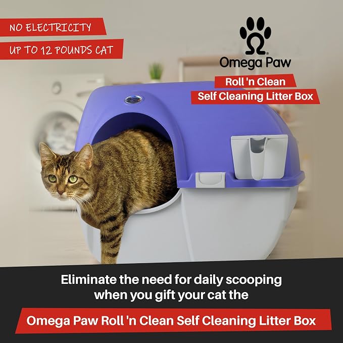 Omega Paw Roll 'n Clean Plastic Indoor Outdoor Automatic Self Cleaning Litter - Image 2
