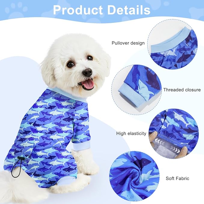 Bienbee Dog Pajamas, 4 Pack Dog Recovery Suit Shedding Suit Cute Soft Puppy - Image 6