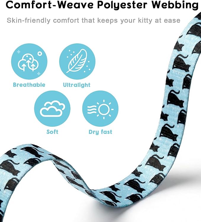 Halypet Cat Harness and Leash Set, Escape Proof 3-in-1 Adjustable Harness - Image 4