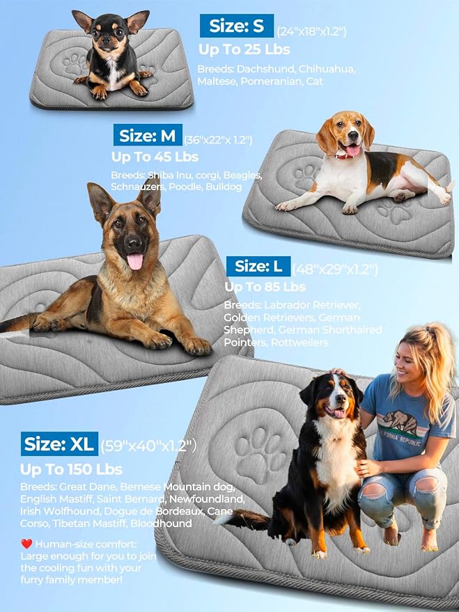 Dog Cooling Mat, Thick 3D Orthopedic Summer Pad - Image 5