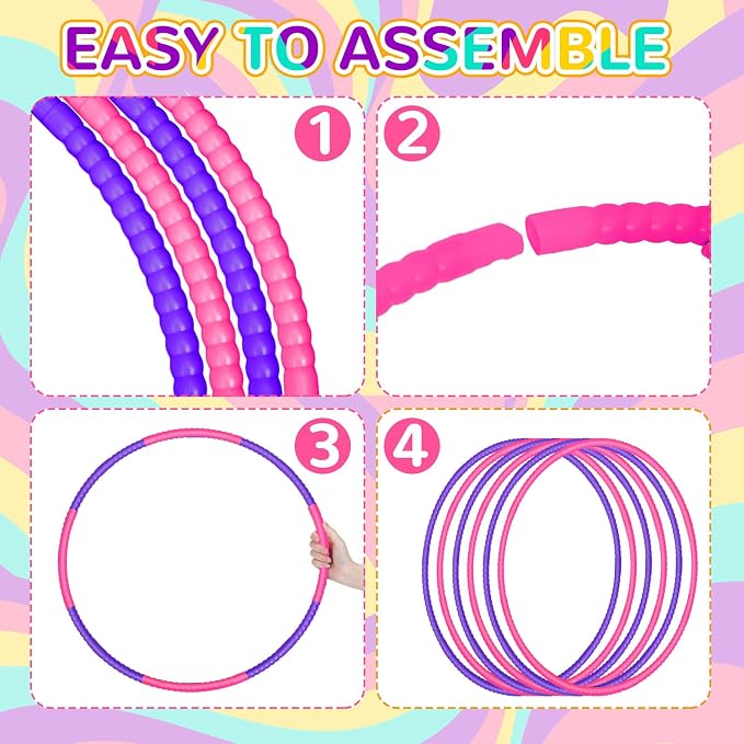 6 Pcs Exercise Hoop Detachable Fitness Rings Adjustable Plastic Toy Fitness - Image 4