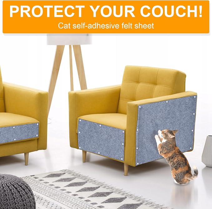 Large Cat Scratching Mat, Trimmable Wall Climbing Carpet, Couch Protector - Image 7