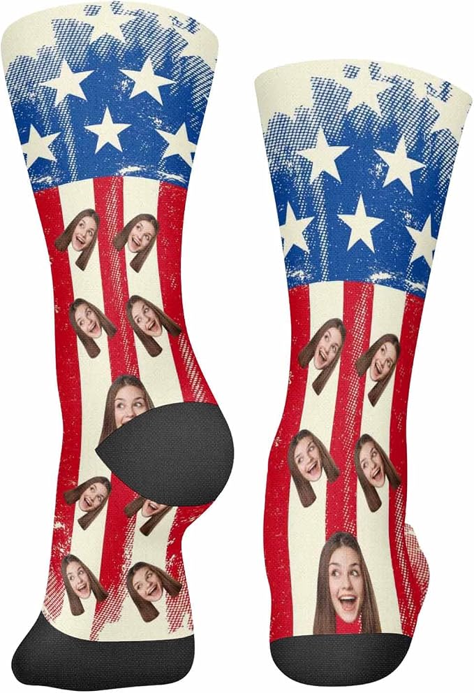 Artsadd Custom Face Socks for Dad Fathers Day Gift Novelty Personalized Photo - Image 5