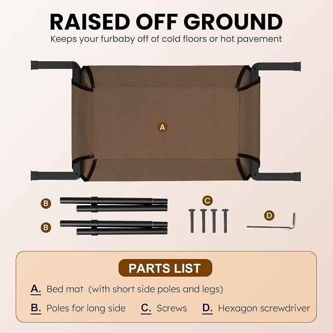 Heeyoo Elevated Dog Bed, Cooling Raised Pet Cot - Image 7