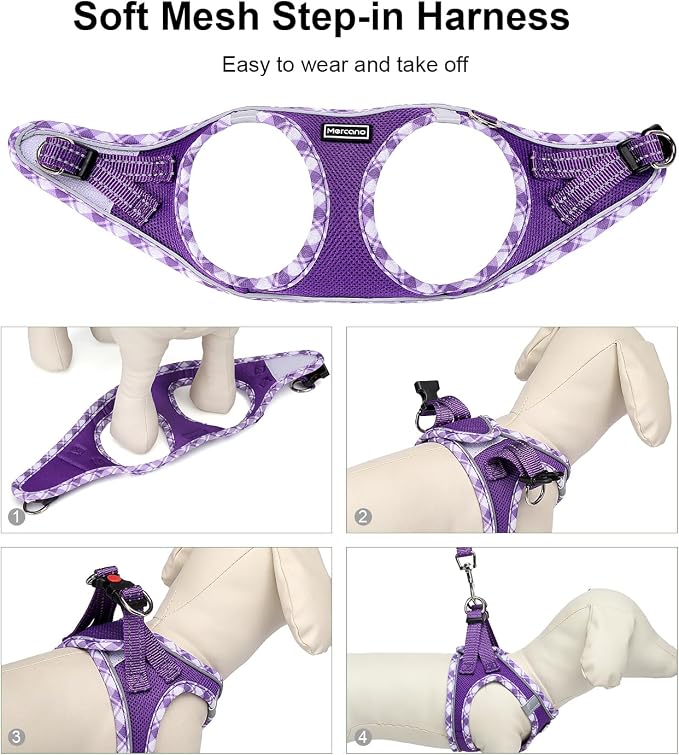 Mercano Soft Mesh Dog Harness and Leash Set, No-Chock Step-in Reflective - Image 5