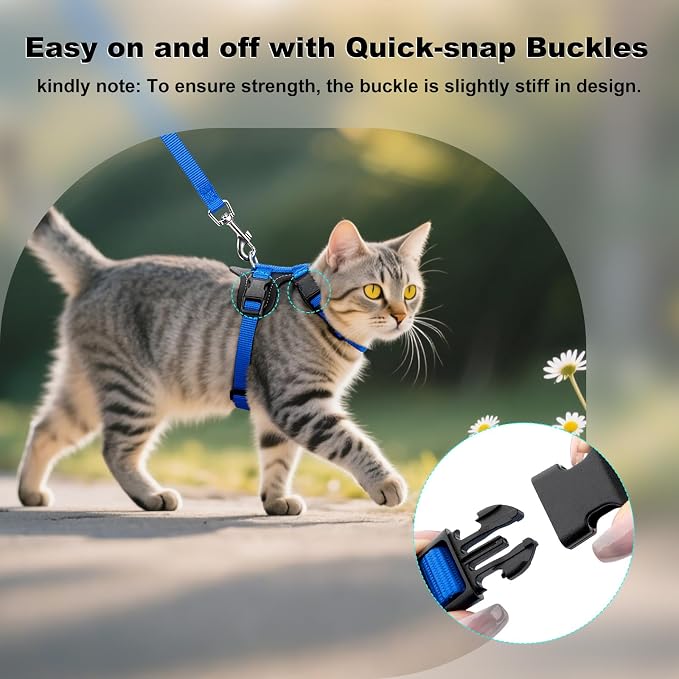 Plutus Pet Adjustable Cat Harness and Leash Set, Quick Release, Escape Proof - Image 4